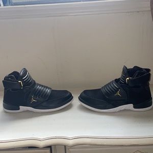 High Top Black and Gold Jordan’s